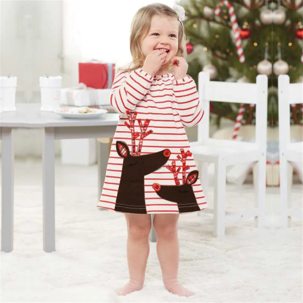 Baby Girls Christmas Dresses For Girls Dress Deer Stripes Elk Long Sleeves Dress Birthday Christmas Santa Claus Kids Costumes
Baby Girls Christmas Dresses For Girls Dress Deer Stripes Elk Long Sleeves Dress Birthday Christmas Santa Claus Kids Costumes