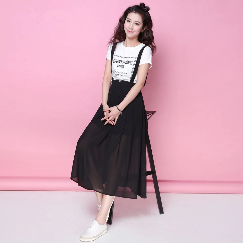 Customize Womens Bohemian Pleated Braces midi-calf Skirt Preppy Ruffle Chiffon Suspender loose Skirts with shoulder straps
Customize Womens Bohemian Pleated Braces midi-calf Skirt Preppy Ruffle Chiffon Suspender loose Skirts with shoulder straps