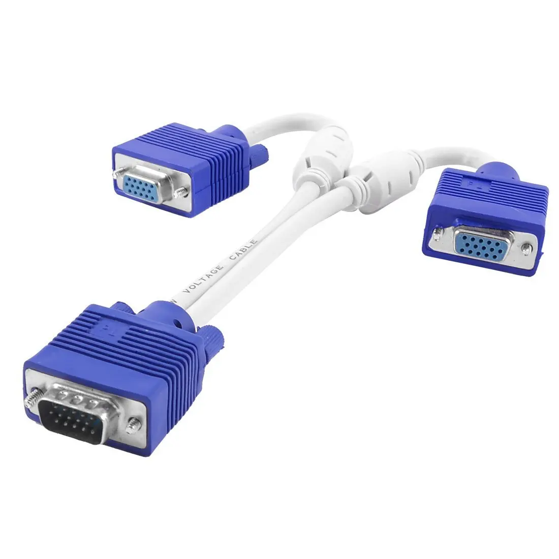 Мужской 15 контактный VGA 25 4 см Женский кабель двойной белый/синий|Кабели VGA| |