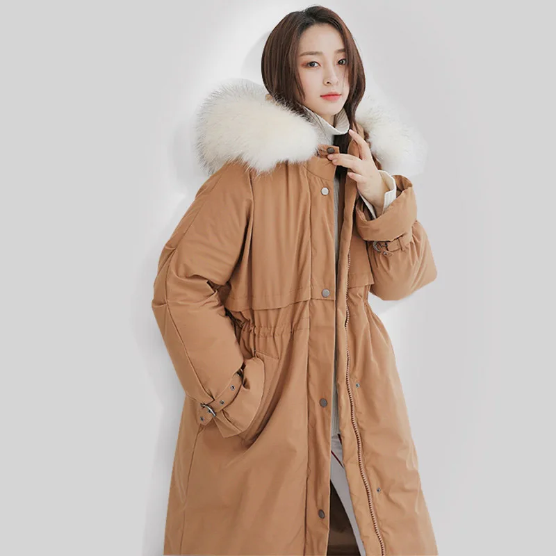 Large real raccoon fur collar hooded down coat women slim waist thickening long down outerwear fashion jacket 2019 autumn winter
Large real raccoon fur collar hooded down coat women slim waist thickening long down outerwear fashion jacket 2019 autumn winter