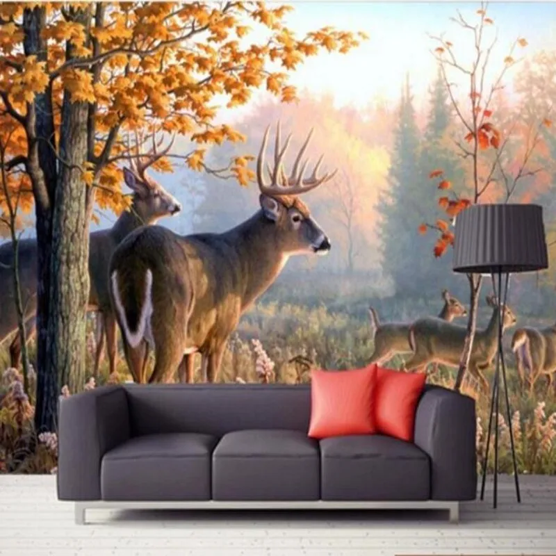 Beibehang Elk forest landscape custom wallpaper mural bedroom TV background wallpaper Beibehang wallpaper 3d wallpaper Photo
Beibehang Elk forest landscape custom wallpaper mural bedroom TV background wallpaper Beibehang wallpaper 3d wallpaper Photo
