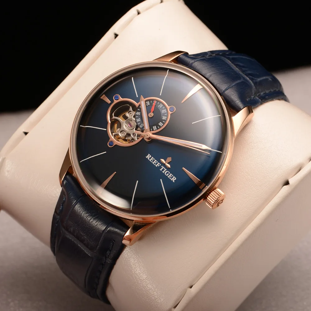 New Reef Tiger/RT Designer Casual Watches Convex Lens Rose Gold Blue Dial Automatic Watches for Men RGA8239
New Reef Tiger/RT Designer Casual Watches Convex Lens Rose Gold Blue Dial Automatic Watches for Men RGA8239