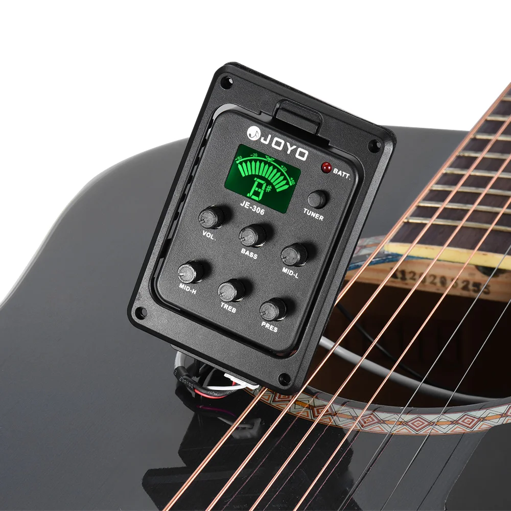JOYO JE-306 5-Band EQ Equalizer Acoustic Guitar Piezo Pickup Preamp Tuner System with LCD Display
JOYO JE-306 5-Band EQ Equalizer Acoustic Guitar Piezo Pickup Preamp Tuner System with LCD Display