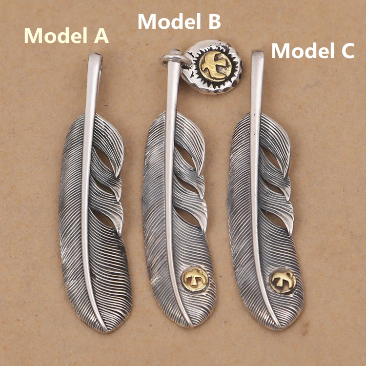 Solid Real 925 Sterling Silver Feather Charms Pendant DIY Trinket Vintage Indian Style Eagle Silver 925 Mens Jewelry Accessory
Solid Real 925 Sterling Silver Feather Charms Pendant DIY Trinket Vintage Indian Style Eagle Silver 925 Mens Jewelry Accessory