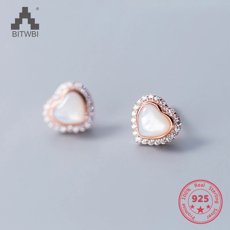 New 925 Sterling Silver Fashion Simple Sweet Rose Gold Love Heart Zircon Stud Earrings Fine Jewelry for Womem
New 925 Sterling Silver Fashion Simple Sweet Rose Gold Love Heart Zircon Stud Earrings Fine Jewelry for Womem