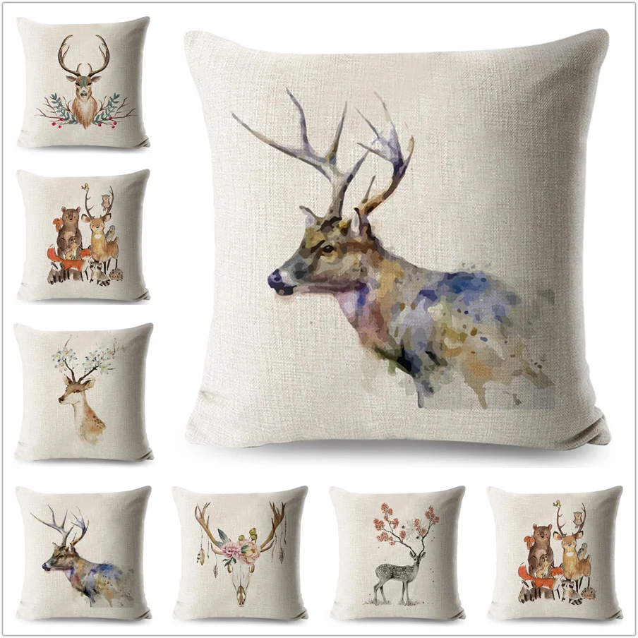 Nordic Style Pillow Case Decorative Watercolor Animals Deer Cushion Cover for Sofa Car Home Polyester Pillowcase 45*45 cm
Nordic Style Pillow Case Decorative Watercolor Animals Deer Cushion Cover for Sofa Car Home Polyester Pillowcase 45*45 cm