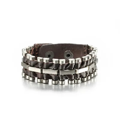 Punk Rock Men's Bracelet Leather Metal Decoration Arm Belts Simple Unique Accessory Gift
Punk Rock Men's Bracelet Leather Metal Decoration Arm Belts Simple Unique Accessory Gift