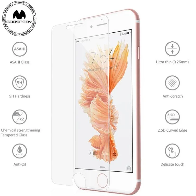 Оптовая Меркурий goospery высокое качество премиум стекло для IPHONE X 6 6S 7 8 PLUS Заводская