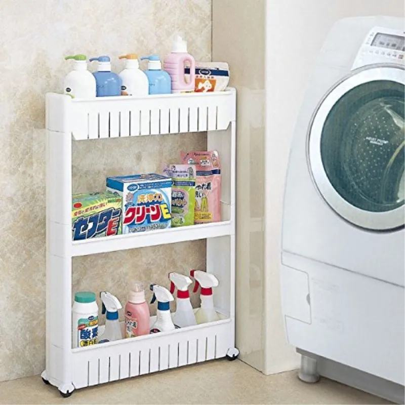 3-Tier Gap Kitchen Storage Rack Shelf Slim Slide Tower Movable Assemble Plastic Bathroom Shelf Wheels Space Saving Supplies
3-Tier Gap Kitchen Storage Rack Shelf Slim Slide Tower Movable Assemble Plastic Bathroom Shelf Wheels Space Saving Supplies