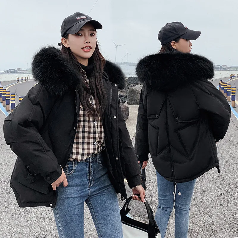 2019 Women Winter Short Jacket Mujer Hooded Parkas Winter Coat Women Loose Parka Fur Collar Cotton Padded Jackets
2019 Women Winter Short Jacket Mujer Hooded Parkas Winter Coat Women Loose Parka Fur Collar Cotton Padded Jackets