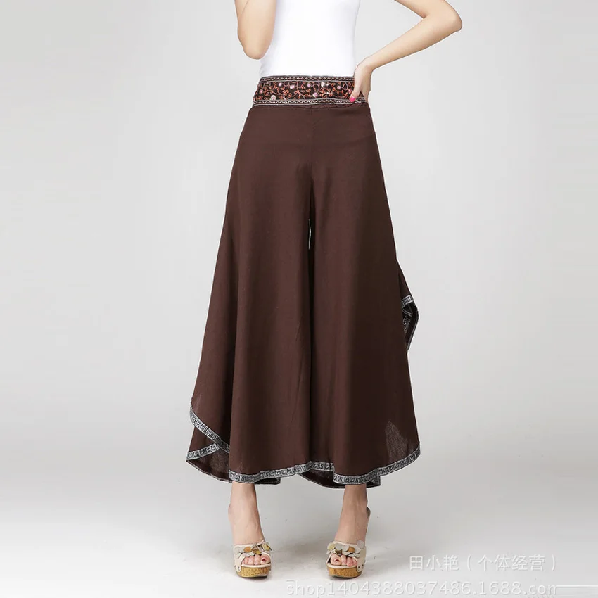 2018 Summer and Autumn Green black cotton linen Loose Casual Vintage Broad wide leg pants women Trousers
2018 Summer and Autumn Green black cotton linen Loose Casual Vintage Broad wide leg pants women Trousers