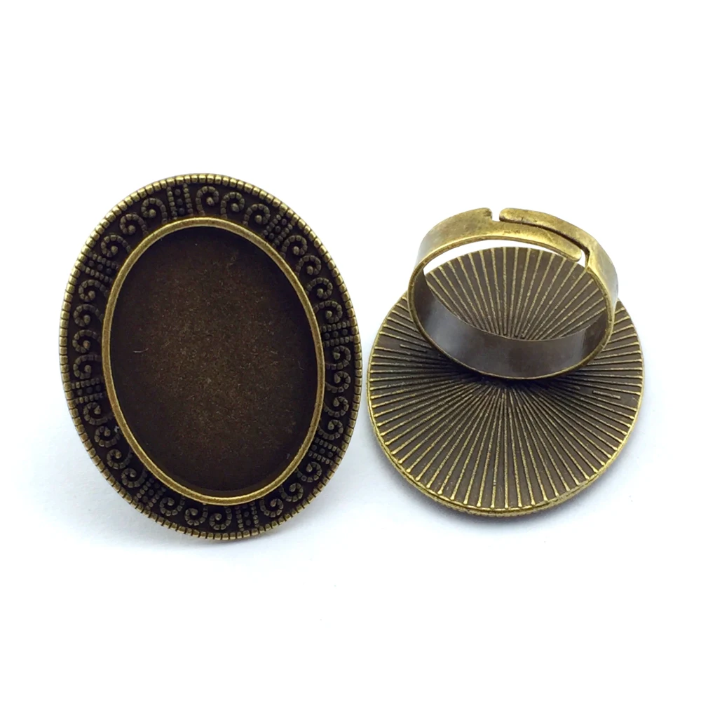 18*25mm 8pcs Ring Blank Base Fit Round Glass Cabochon Antique Bronze Copper Plated Adjustable Setting Diy Handmade Material 48
18*25mm 8pcs Ring Blank Base Fit Round Glass Cabochon Antique Bronze Copper Plated Adjustable Setting Diy Handmade Material 48