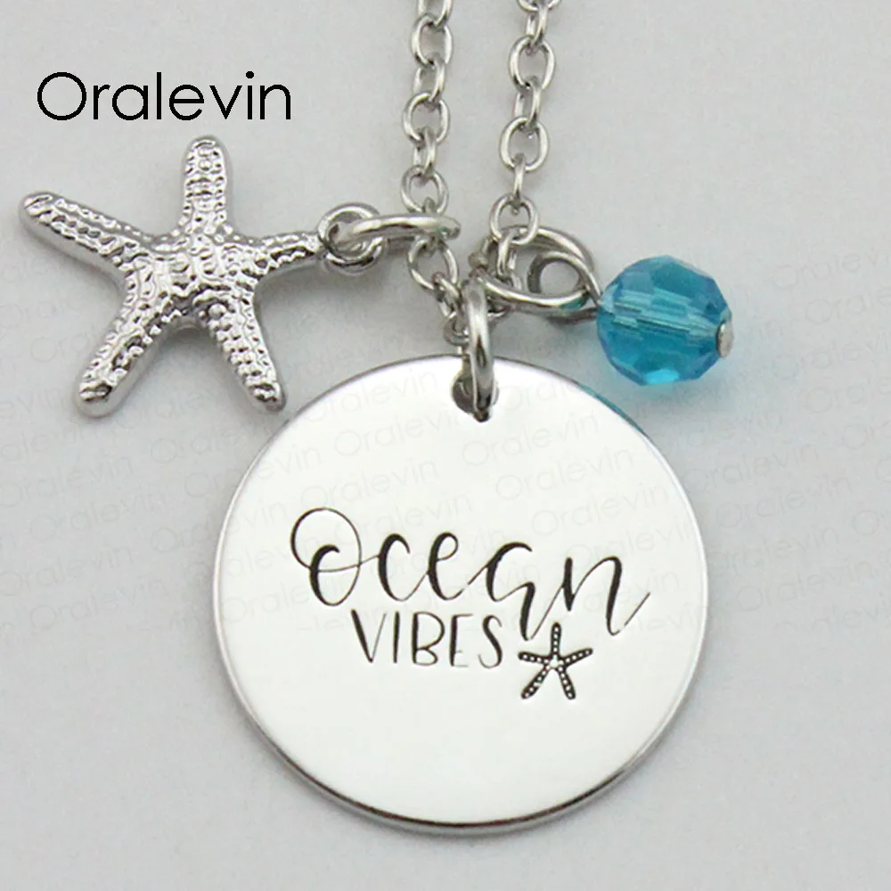 Новинка, модное вдохновляющее ручное тиснение OCEAN VIBES с гравировкой, кулон на заказ, Женское Ожерелье, подарочные украшения, 10 шт./лот, # LN2034
Новинка, модное вдохновляющее ручное тиснение OCEAN VIBES с гравировкой, кулон на заказ, Женское Ожерелье, подарочные украшения, 10 шт./лот, # LN2034