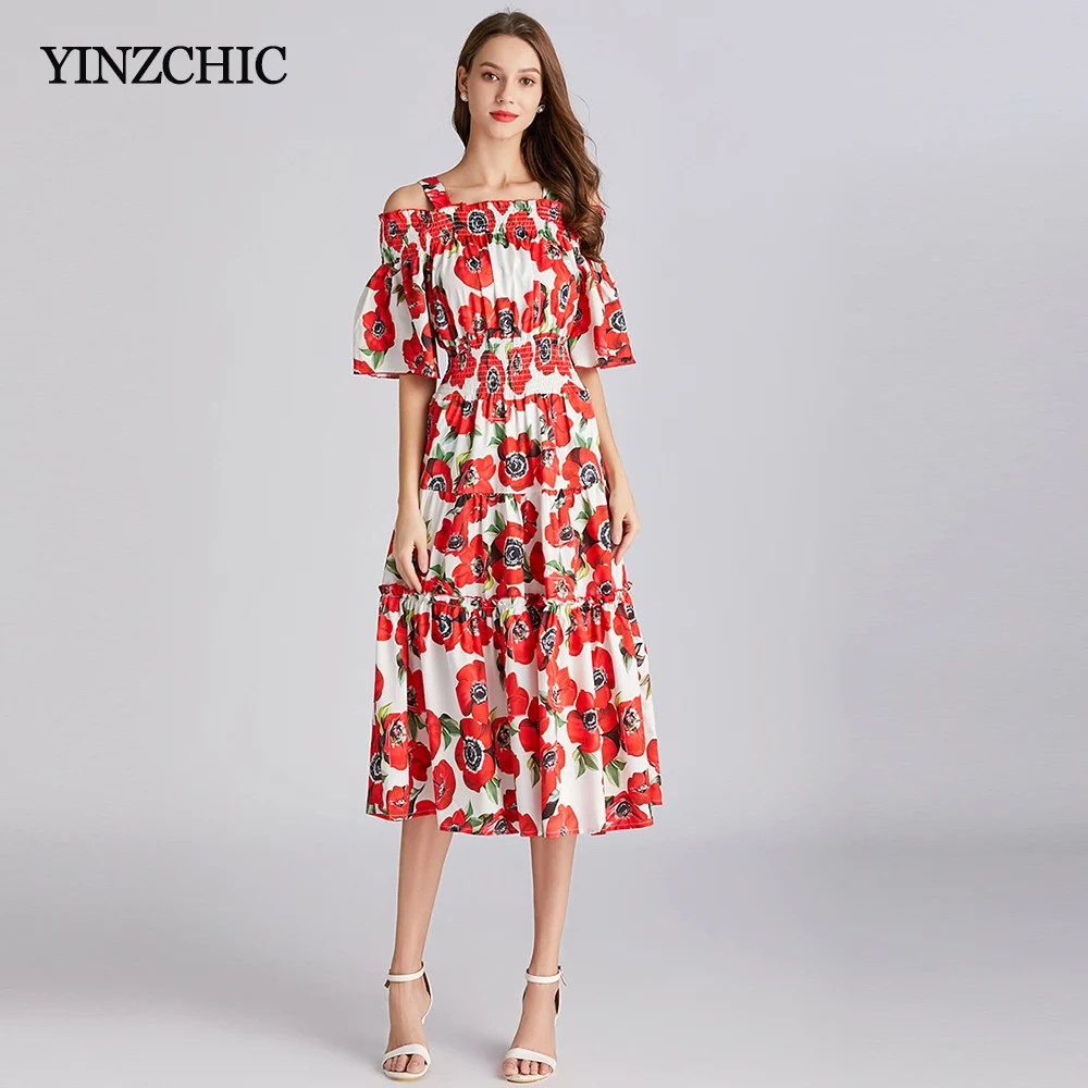 Runway Woman Floral Mid Dress Straped Ladies A-line Dresses Ruffles Elegant Woman Beach Dress OL Elegant Party Dress
Runway Woman Floral Mid Dress Straped Ladies A-line Dresses Ruffles Elegant Woman Beach Dress OL Elegant Party Dress