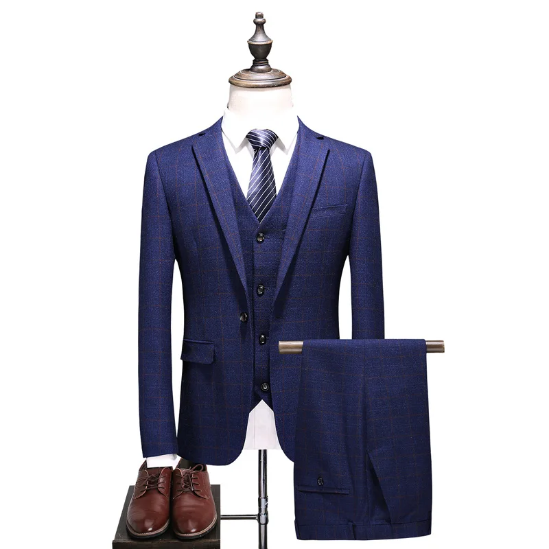 (Jacket+Vest+Pants) 2018 New style wedding suits casual Plaid male high quality suit men's business party suits men G908
(Jacket+Vest+Pants) 2018 New style wedding suits casual Plaid male high quality suit men's business party suits men G908