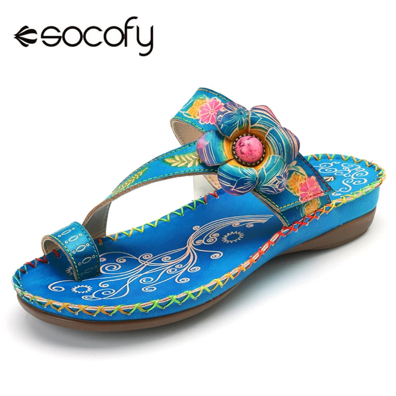 Socofy Bohemian Beach Slippers Women Shoes Genuine Leather Slides Flip Flops Vintage Printed Handmade Flower Ladies Shoes Summer
Socofy Bohemian Beach Slippers Women Shoes Genuine Leather Slides Flip Flops Vintage Printed Handmade Flower Ladies Shoes Summer