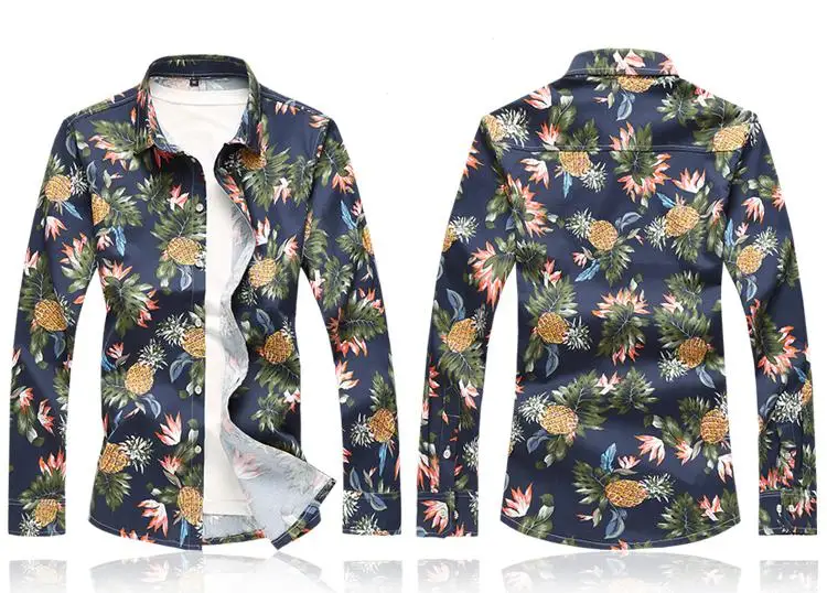 Hawaiian Shirt Mens Clothing Blouse Men Pineapple pattern Camisa masculina Slim fit Mens Dress Shirts Navy
Hawaiian Shirt Mens Clothing Blouse Men Pineapple pattern Camisa masculina Slim fit Mens Dress Shirts Navy