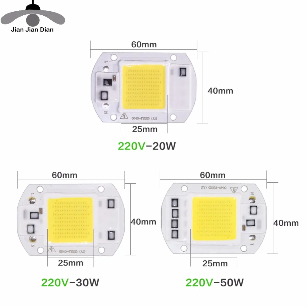 Светодиодный чип COB 10 Вт 20 30 50 светодиодная лампа 220 В вход IP65 умный IC для