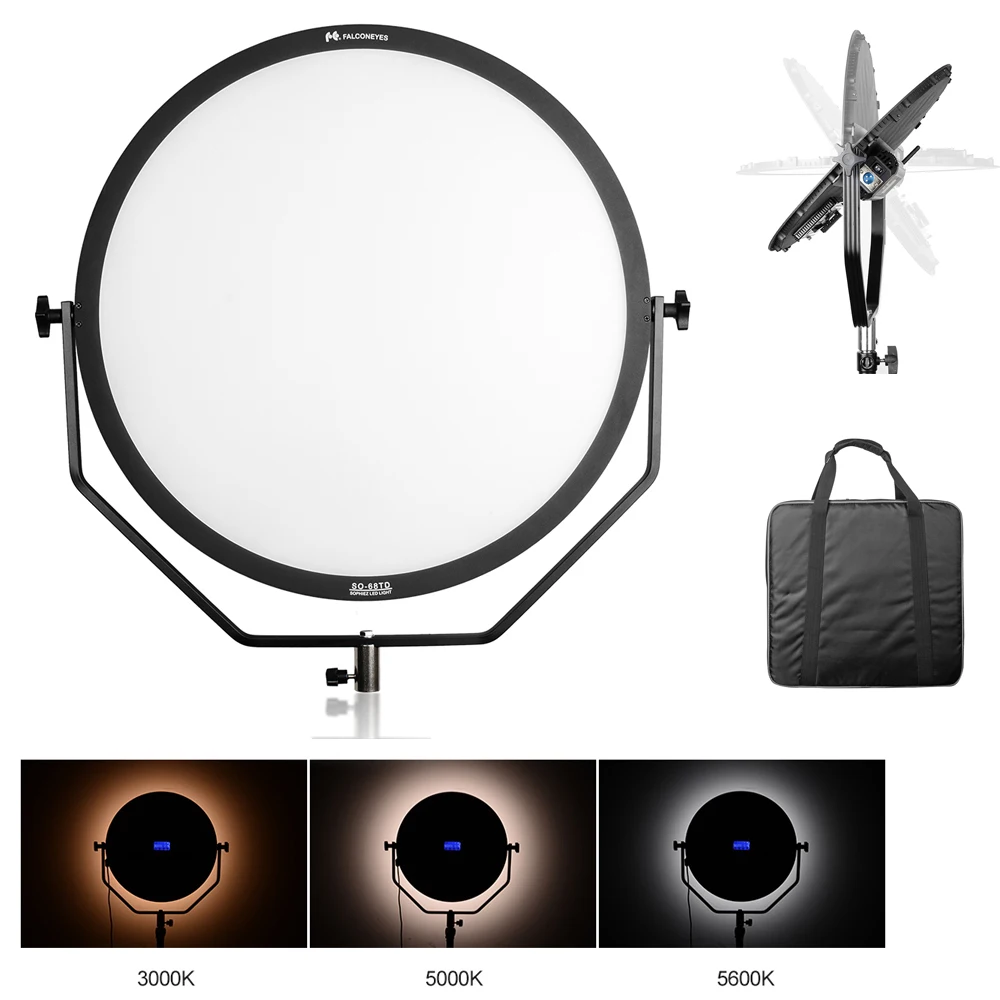 FalconEyes 68W 340pcs LED Video Light Dimmable 3000-5600K Lighting Photo Video Film Continuous Light W/Camera Bracket and Bag
FalconEyes 68W 340pcs LED Video Light Dimmable 3000-5600K Lighting Photo Video Film Continuous Light W/Camera Bracket and Bag