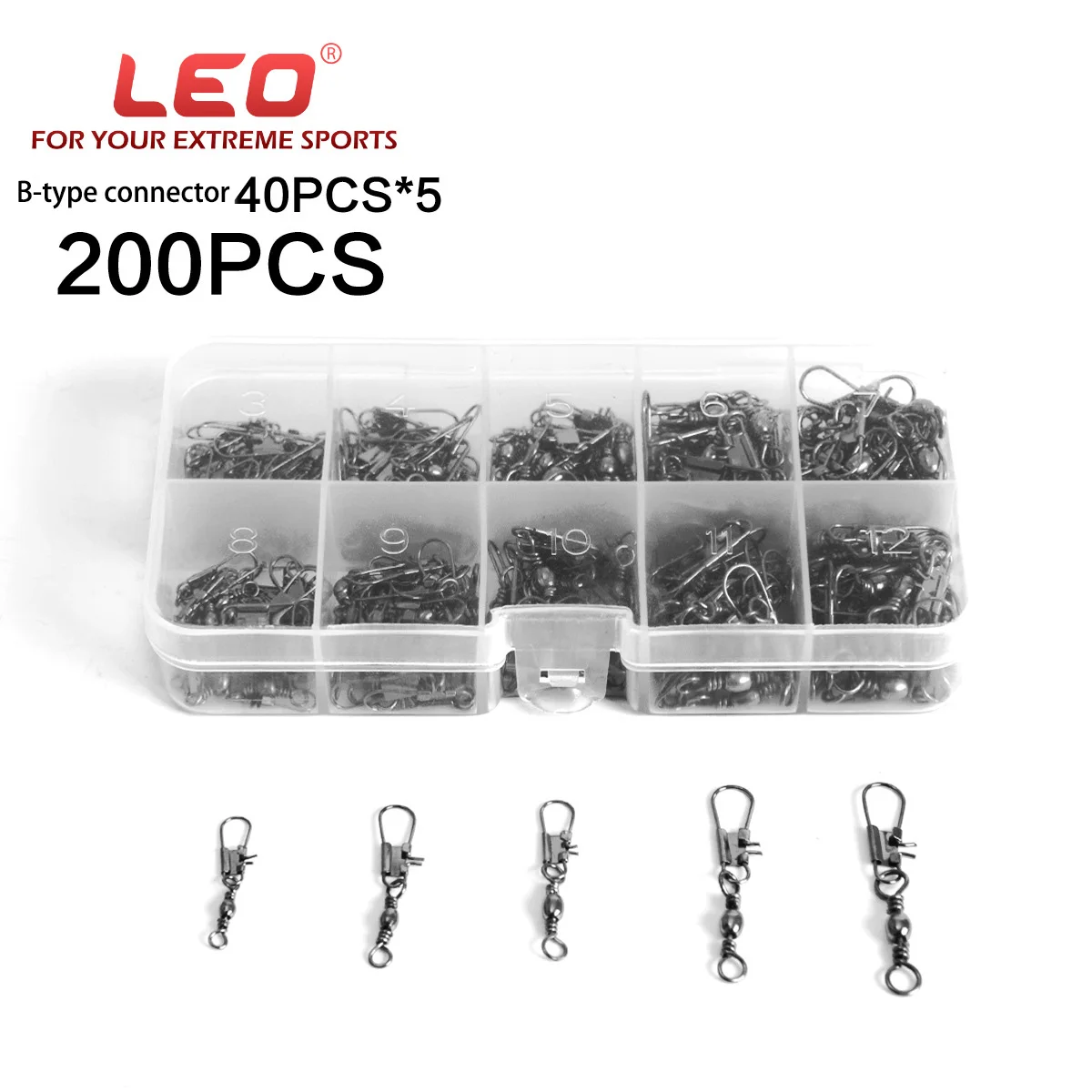 200pcs/box Leo Fishing Connectors Pin 27563 Bearing Rolling Swivel Snap Pins 5# 7# 9# 11# 13# Fishing Accessories Pesca
200pcs/box Leo Fishing Connectors Pin 27563 Bearing Rolling Swivel Snap Pins 5# 7# 9# 11# 13# Fishing Accessories Pesca