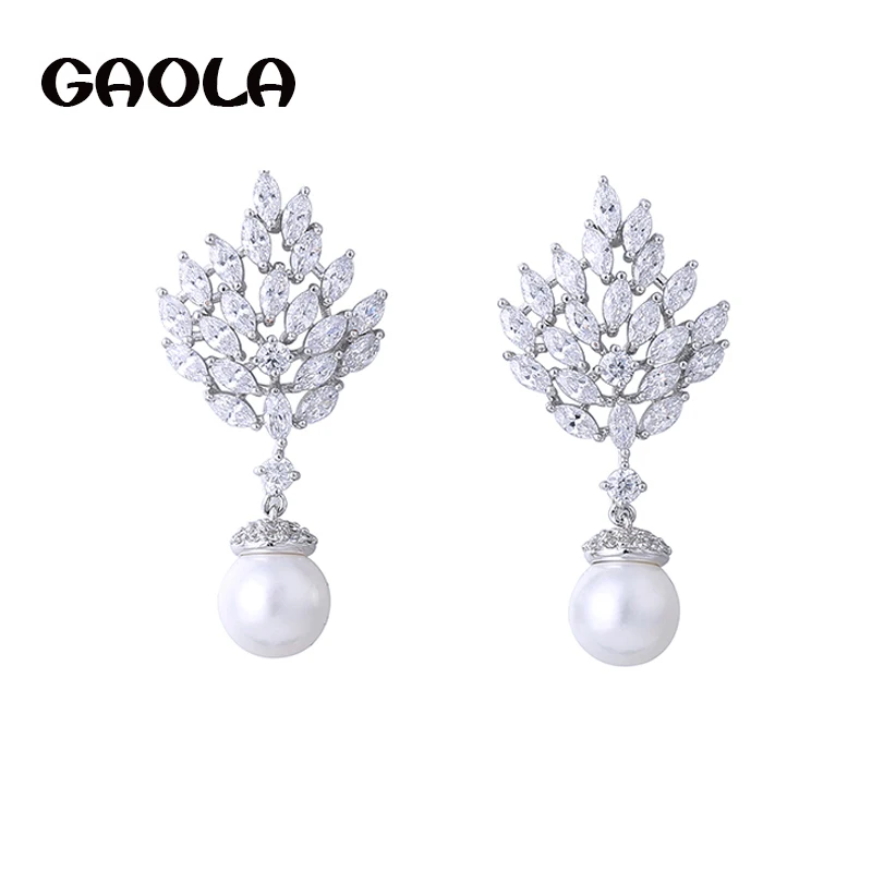 GAOLA Women Jewelry 2017 Plant Clear White Micro Pave Setting Dangle Earring Cubic Zirconia Imitation Pearls Earrings GLE6331Y
GAOLA Women Jewelry 2017 Plant Clear White Micro Pave Setting Dangle Earring Cubic Zirconia Imitation Pearls Earrings GLE6331Y