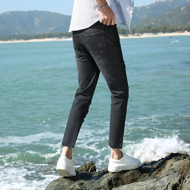 Skinny Ripped Jeans Men 2019 Spring Summer Casual Hip Hop Hole Elasticity Slim Patch Washed Ankle Length Denim Jeans Pants
Skinny Ripped Jeans Men 2019 Spring Summer Casual Hip Hop Hole Elasticity Slim Patch Washed Ankle Length Denim Jeans Pants