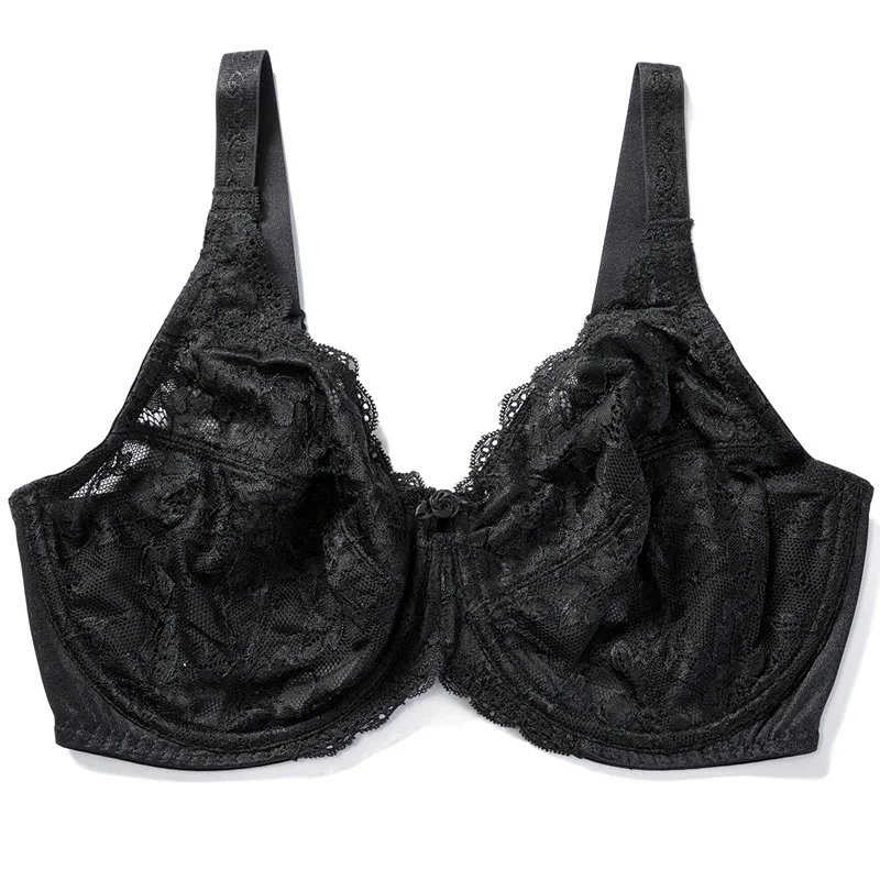 Womens Lace Sheer Unlined Underwire Full Coverage Non Padded Black Minimizer Bra Female Lingerie 36 38 40 42 44 DD DDD/E F G H
Womens Lace Sheer Unlined Underwire Full Coverage Non Padded Black Minimizer Bra Female Lingerie 36 38 40 42 44 DD DDD/E F G H