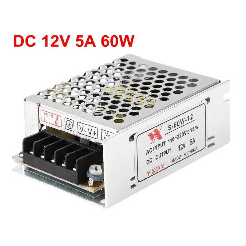 DC 12V 5A 60W Lighting Transformer LED Driver Power Adapter Switch for LED Strip Light Switch Power Supply Lighting Transformer
DC 12V 5A 60W Lighting Transformer LED Driver Power Adapter Switch for LED Strip Light Switch Power Supply Lighting Transformer
