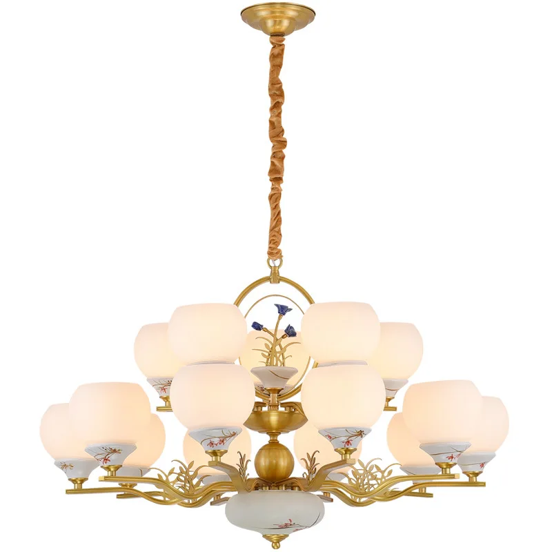 TUDA LED Chandelier European Ceramic Chandelier Living Room Bedroom Restaurant Frosted Glass Copper Chandelier E27 110V 220V
TUDA LED Chandelier European Ceramic Chandelier Living Room Bedroom Restaurant Frosted Glass Copper Chandelier E27 110V 220V