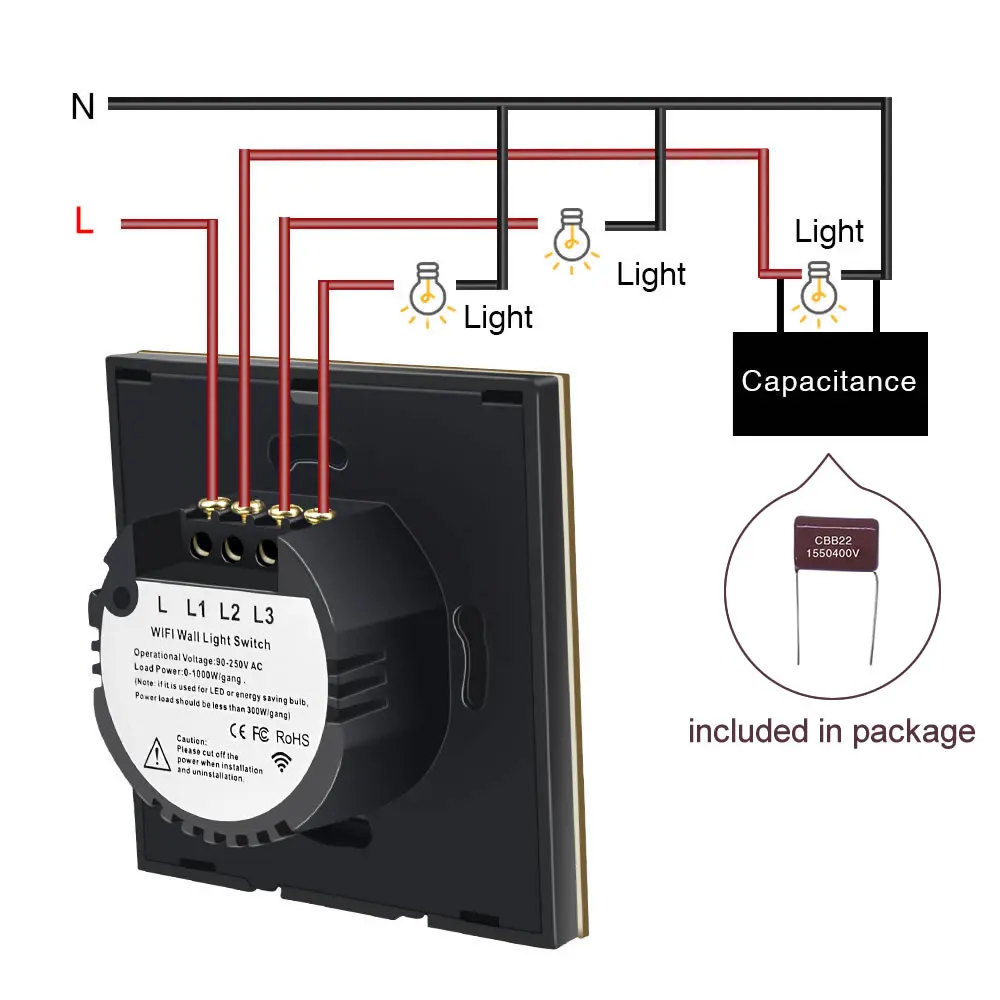 touch light switch подключение