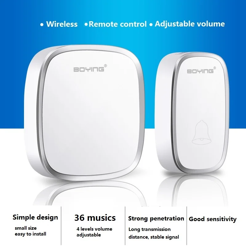Wireless Waterproof Doorbell 1 Button 2 Receiver 300M Remote Control Smart Cordless Home door bell 60 chime US EU UK Plug
Wireless Waterproof Doorbell 1 Button 2 Receiver 300M Remote Control Smart Cordless Home door bell 60 chime US EU UK Plug