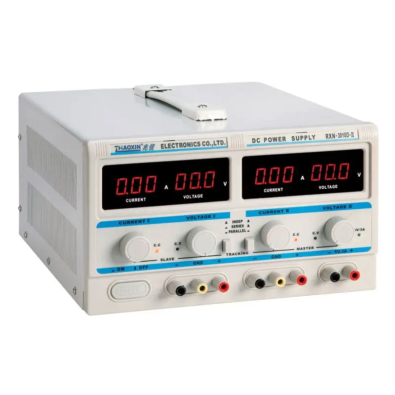 Dual output Adjustable DC Power Supply 30V10A with 5V3A fixed output series parallel dual output power RXN-3010D-II
Dual output Adjustable DC Power Supply 30V10A with 5V3A fixed output series parallel dual output power RXN-3010D-II
