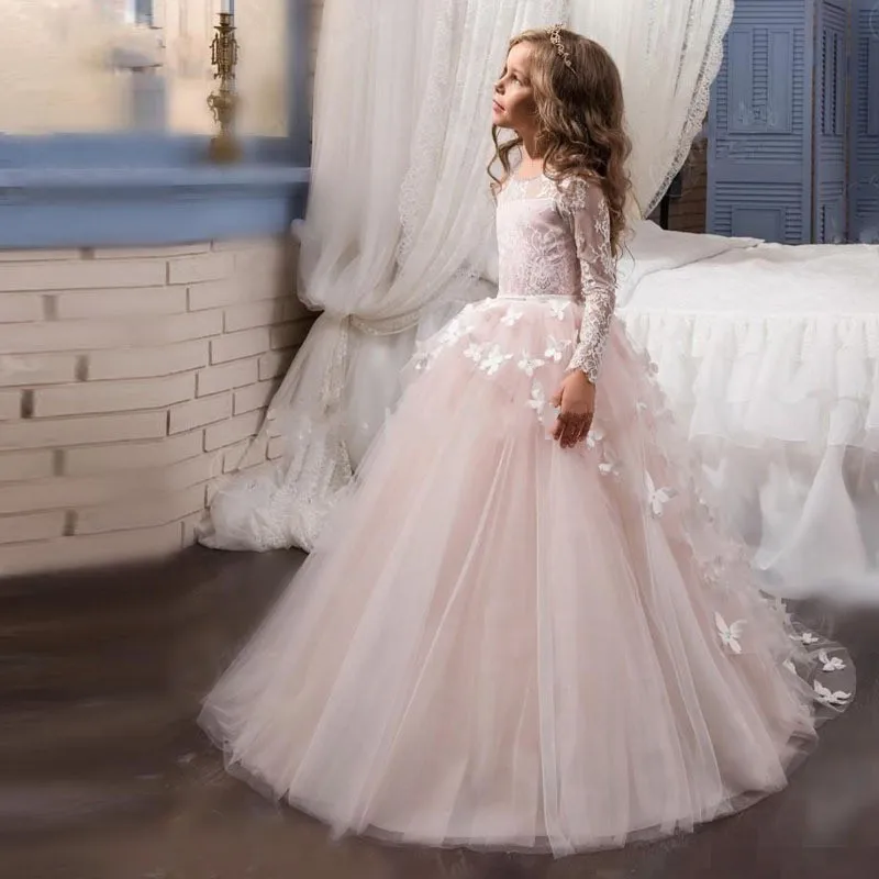 Light Pink Lace Flower Girl Dresses For Weddings Beauty Pageant Dresses For Girls 2017 Long Sleeve Holy Communion Dress B-22
Light Pink Lace Flower Girl Dresses For Weddings Beauty Pageant Dresses For Girls 2017 Long Sleeve Holy Communion Dress B-22