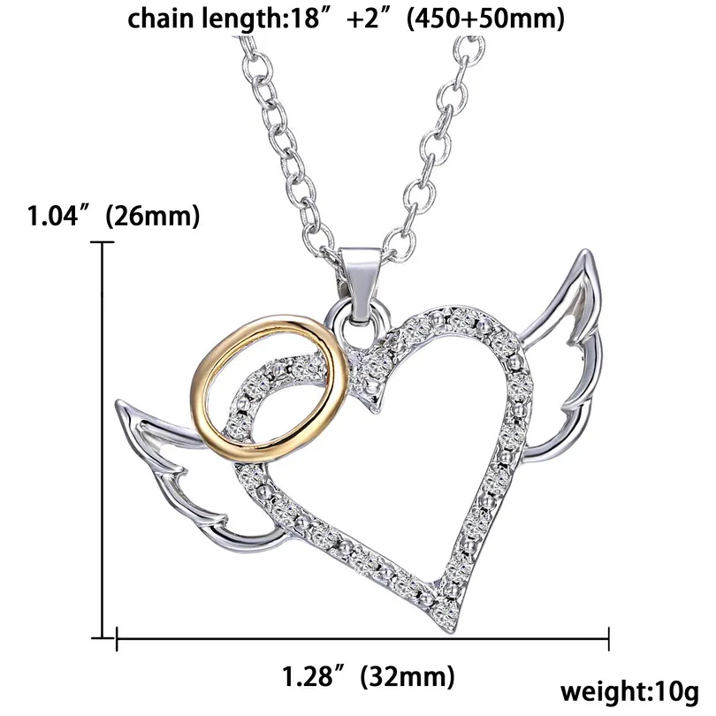Fashion Angel Wings Love Heart Pendant Necklace Jewelry Fashion Chain Necklaces Pendants For My Cute Daughter
Fashion Angel Wings Love Heart Pendant Necklace Jewelry Fashion Chain Necklaces Pendants For My Cute Daughter