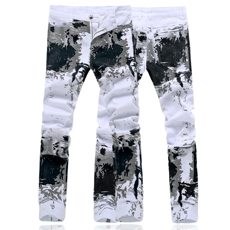 Mens full jeans 2018 new printed jeans floral print Hairstylist ink design white men's jeans male casual wear clothing K6816
Mens full jeans 2018 new printed jeans floral print Hairstylist ink design white men's jeans male casual wear clothing K6816