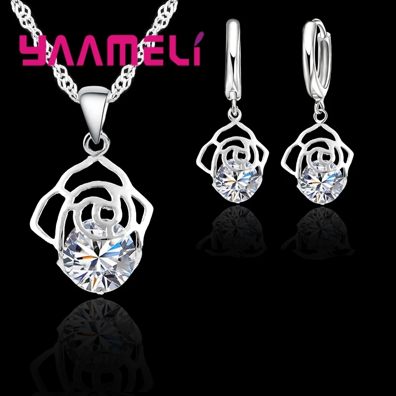 925 Sterling Silver Hollow Design Necklace Pendant Earrings Sets Engagement/Valentine's Day Gift Wedding Jewelry Sets
925 Sterling Silver Hollow Design Necklace Pendant Earrings Sets Engagement/Valentine's Day Gift Wedding Jewelry Sets