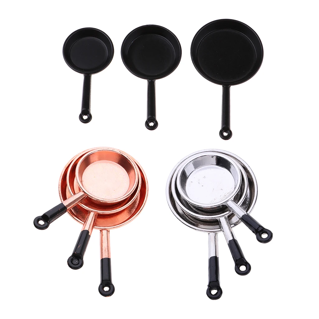 1/12 Miniature Cooking Pan Pot Dollhouse Kitchen Accessories - Kids Toy Mini Doll House Kitchen Cookware Utensil 3 Pieces
1/12 Miniature Cooking Pan Pot Dollhouse Kitchen Accessories - Kids Toy Mini Doll House Kitchen Cookware Utensil 3 Pieces