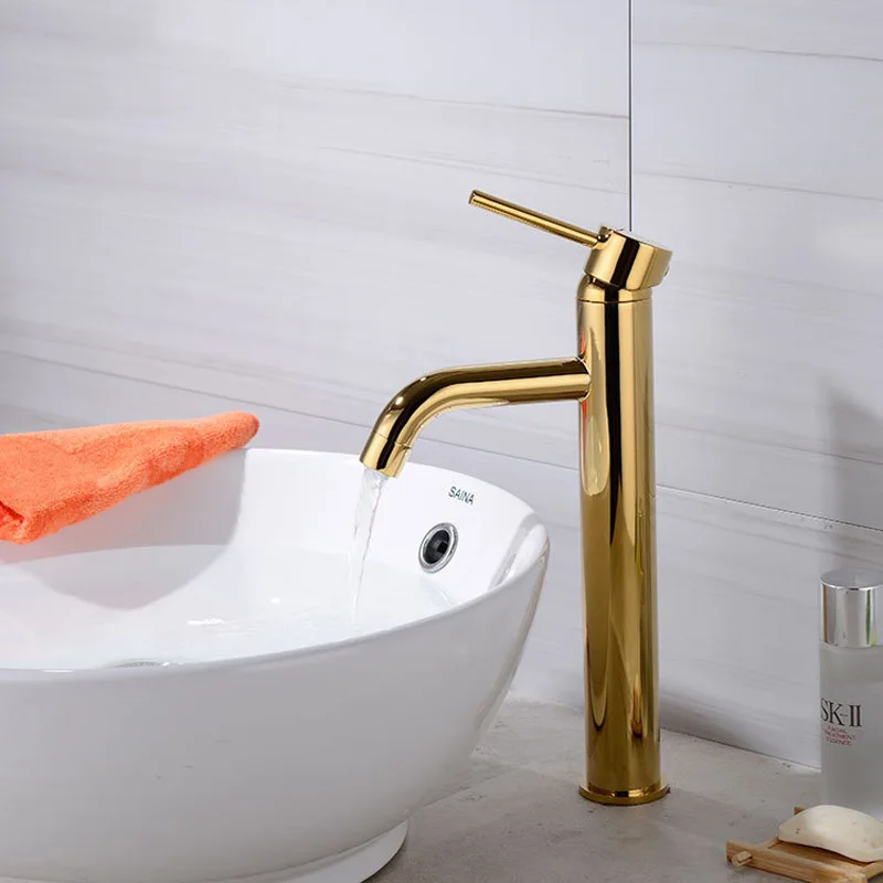 Basin Faucets Gold Plating Copper Mixer Taps Single Handle Brass Bathroom Sink Faucet Modern Gold Bathroom Sink Faucet
Basin Faucets Gold Plating Copper Mixer Taps Single Handle Brass Bathroom Sink Faucet Modern Gold Bathroom Sink Faucet