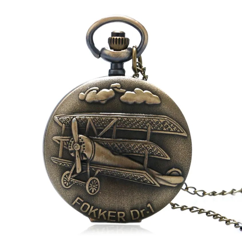 Bronze Vintage Fokker Dr.1 Plane 3D Design Quartz Pocket Watch Necklace Pendant Men Women Gift Reloj De Bolsillo
Bronze Vintage Fokker Dr.1 Plane 3D Design Quartz Pocket Watch Necklace Pendant Men Women Gift Reloj De Bolsillo