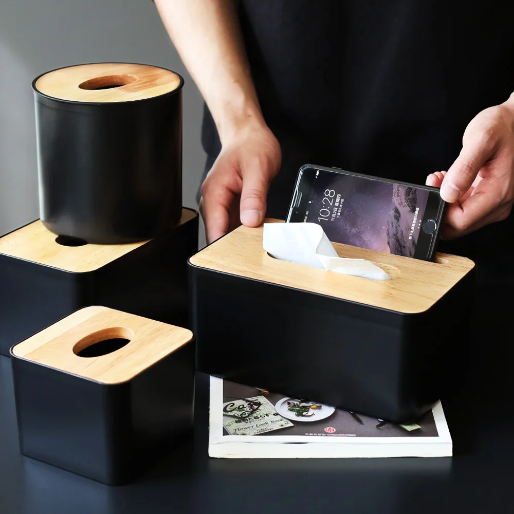 Black Tissue Box With Wood Cover Containers Roll Paper Modern Tissue Canister Home Hotel Dining Living Room
Black Tissue Box With Wood Cover Containers Roll Paper Modern Tissue Canister Home Hotel Dining Living Room