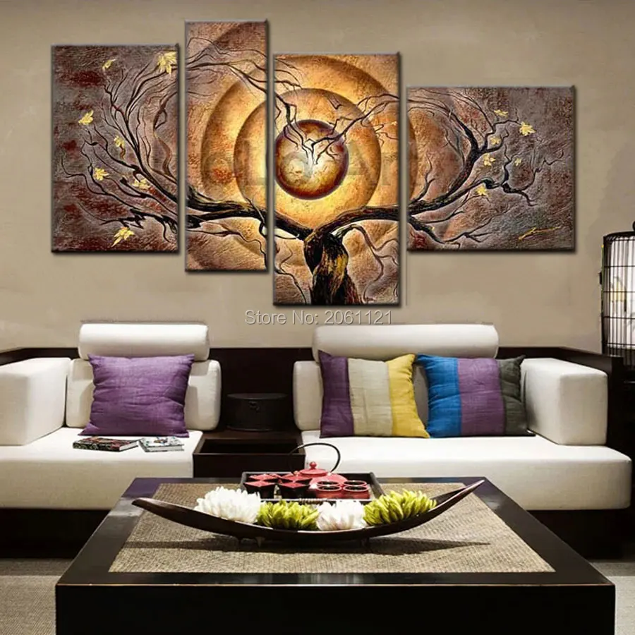 Hand Painted Abstract Oil Canvas Painting Set Modern 4 Piece Wall Art dark yellow taupe tree Home Decorations gifts Hot Sale
Hand Painted Abstract Oil Canvas Painting Set Modern 4 Piece Wall Art dark yellow taupe tree Home Decorations gifts Hot Sale