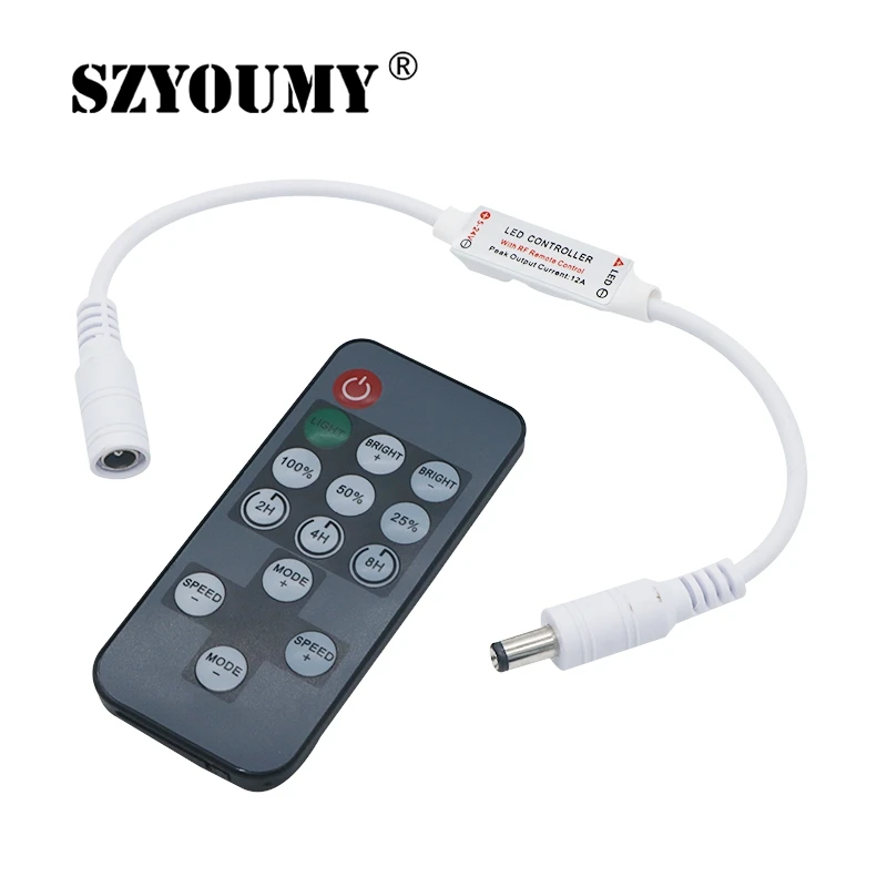 SZYOUMY New Arrival RF Wireless Led Remote Timing Controller Dimmer Controller With Timer Function For Single Color Light Strip
SZYOUMY New Arrival RF Wireless Led Remote Timing Controller Dimmer Controller With Timer Function For Single Color Light Strip