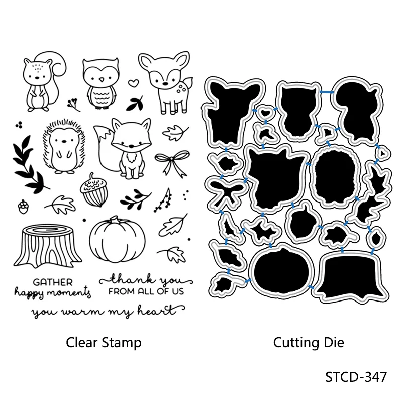 AZSG C Cartoon Animals Hedgehog/Fox/Owl Cutting Dies Clear Stamps For DIY Scrapbooking/Album Decorative Silicone Stamp Crafts
AZSG C Cartoon Animals Hedgehog/Fox/Owl Cutting Dies Clear Stamps For DIY Scrapbooking/Album Decorative Silicone Stamp Crafts