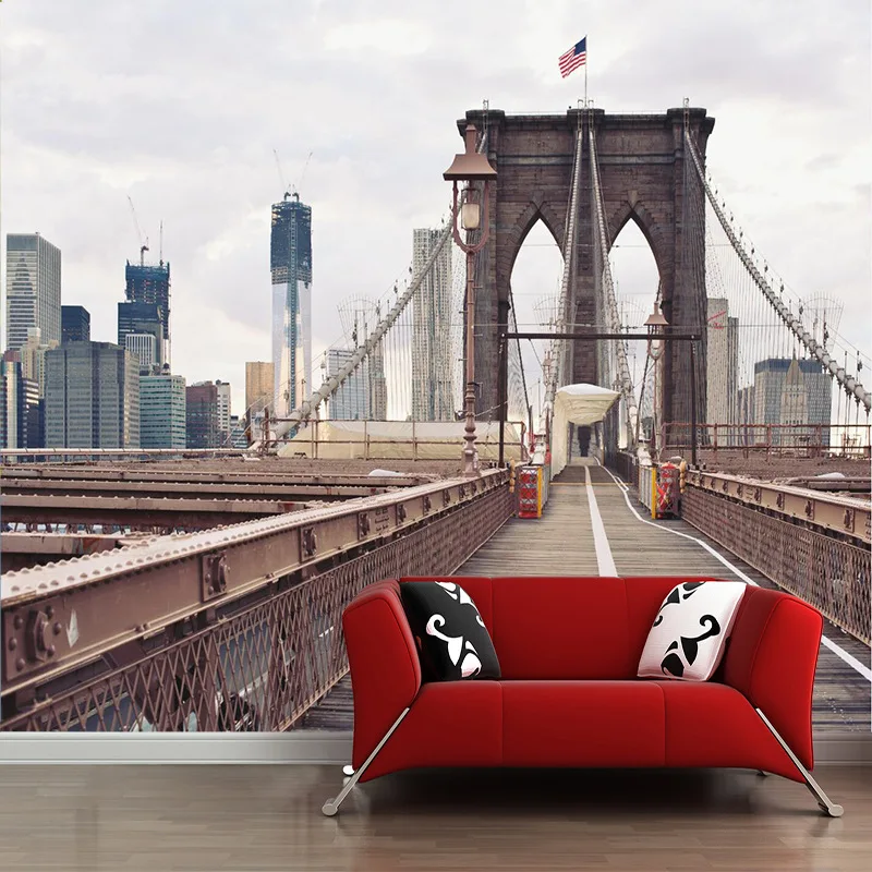 3D stereo space sense New York Manhattan bridge city view pattern mural wallpaper for living room wall decor
3D stereo space sense New York Manhattan bridge city view pattern mural wallpaper for living room wall decor