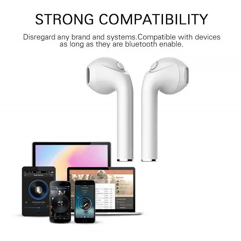 i7s TWS 5.0 Wireless Bluetooth Headphone for Allview Viva Q7 Life Tablet Earphone Music Earbud Charging Box | Электроника