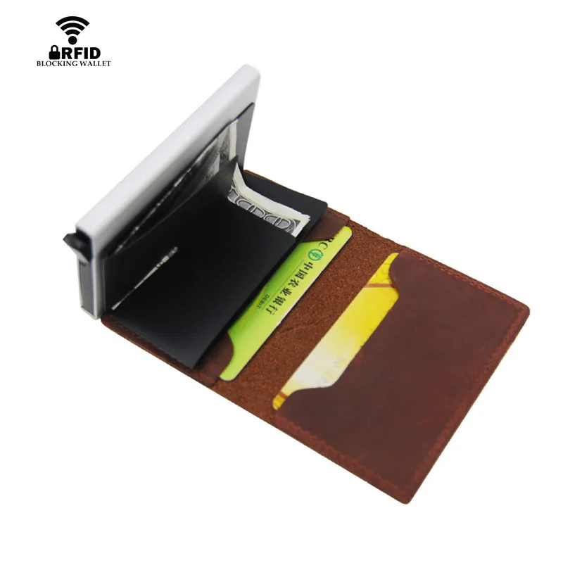 ZOVYVOL RFID 100% Genuine Leather Card Holder Men Aluminum Metal Business Slim ID Credit Cardholder Multifunction Mini Wallet
ZOVYVOL RFID 100% Genuine Leather Card Holder Men Aluminum Metal Business Slim ID Credit Cardholder Multifunction Mini Wallet