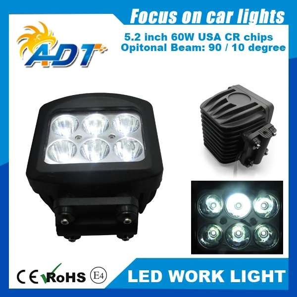 

1pcs CE, RoHs super white 10-30V DC 60W 6* Cr led 6000K 4.0 inch with EMC flood lights spot lights fit ATVs,SUV,truck,Tractor