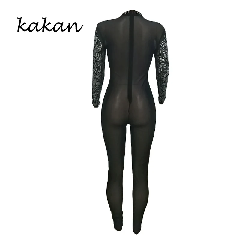 Kakan 2019 summer new women's hot drilling body tights sexy mesh jumpsuit white black bodysuit without belt
Kakan 2019 summer new women's hot drilling body tights sexy mesh jumpsuit white black bodysuit without belt
