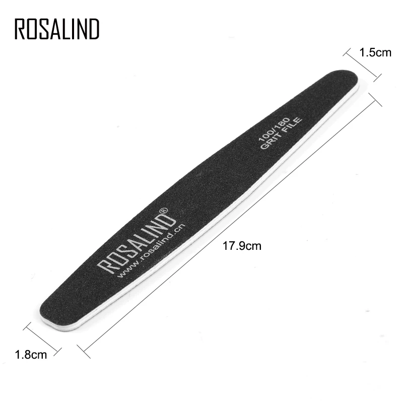 ROSALIND 1 шт. пилки для ногтей Прочный полировальный зернистый Маникюр Педикюр гель