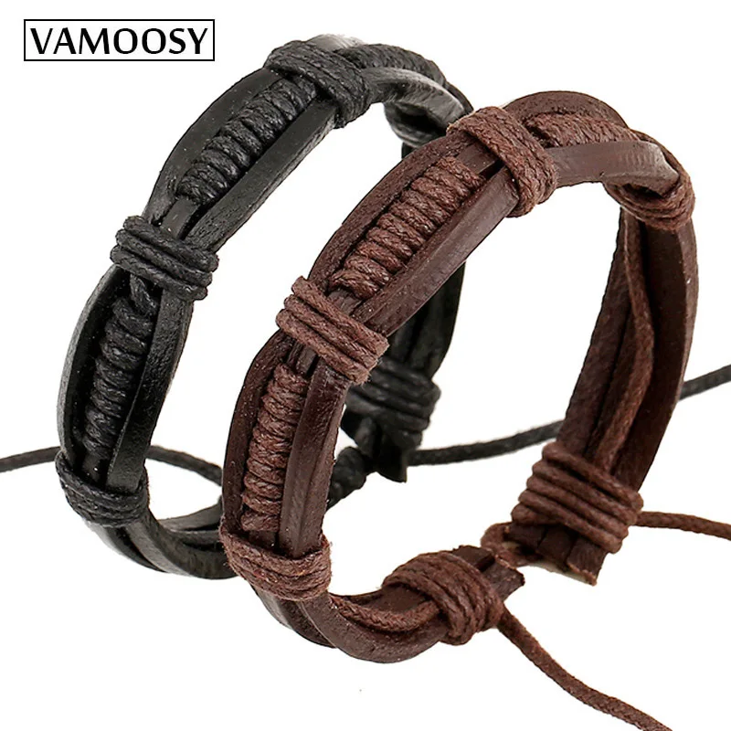 VAMOOSY Black brown Men Leather Bracelet MEN Woven Charm Bracelet Male Jewelry Rope Wristband Cuff Leather Bracelet Adjustable
VAMOOSY Black brown Men Leather Bracelet MEN Woven Charm Bracelet Male Jewelry Rope Wristband Cuff Leather Bracelet Adjustable